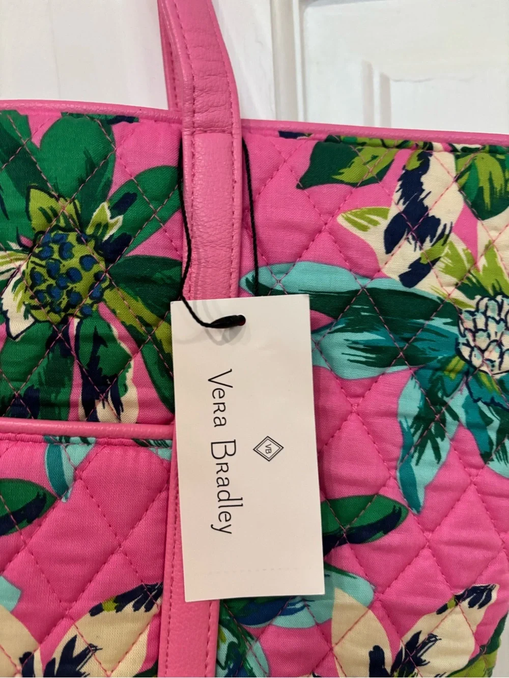 Vera Bradley Magenta Pink Floral Quilted Tote